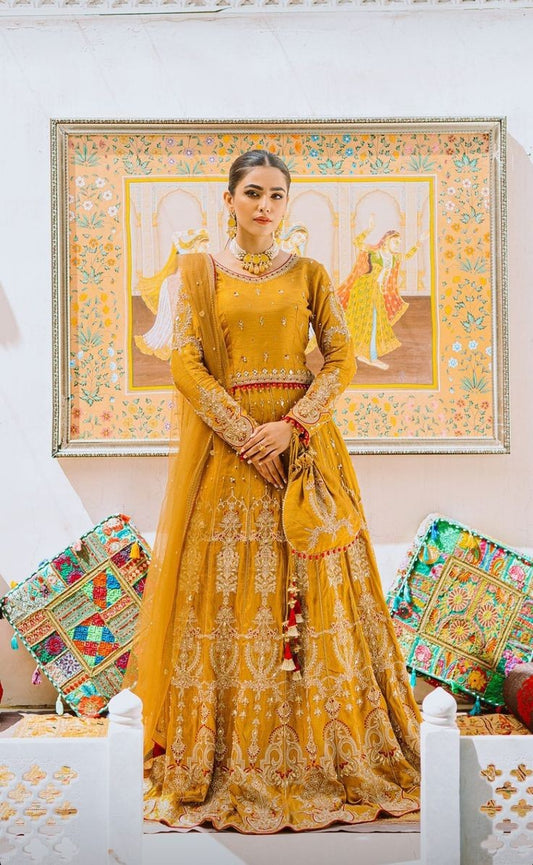 Marigold Majesty Bridal Lehenga For Women